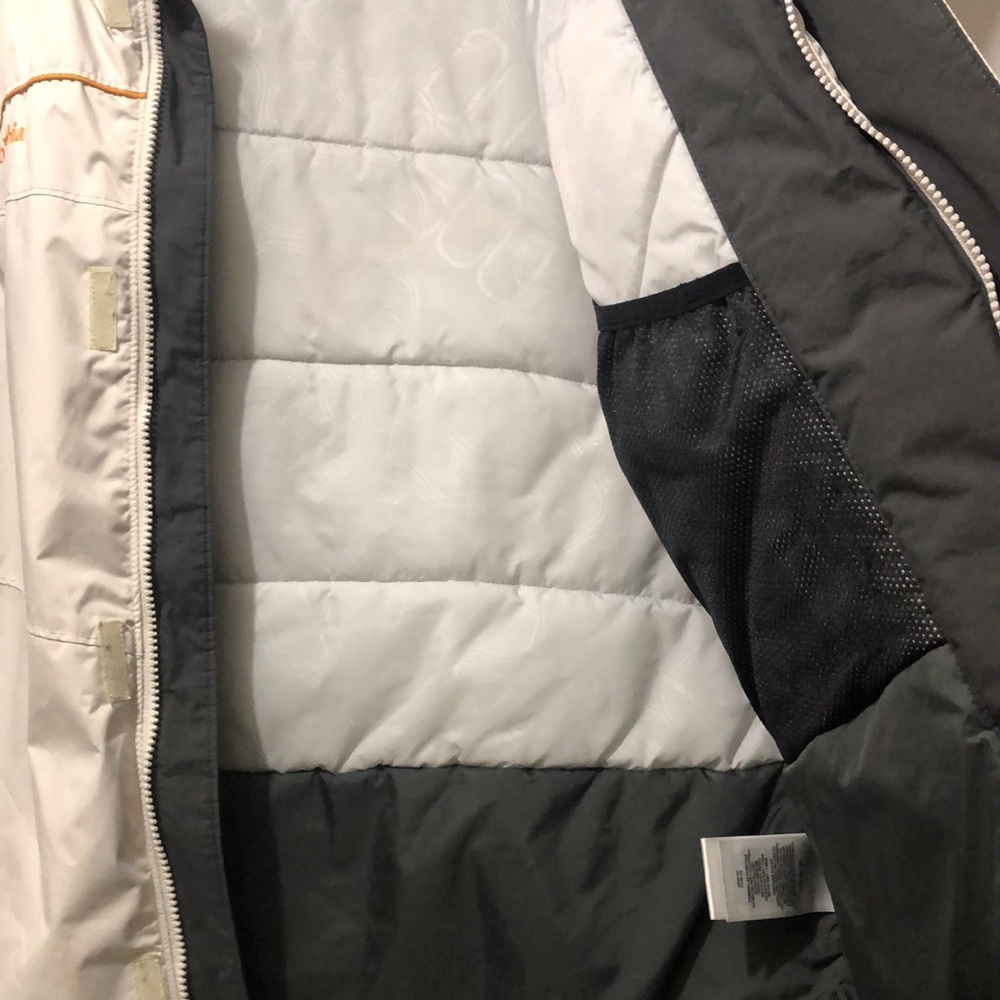 Columbia Hoodie Jacket Men’s L Water Resistant Windbreaker Adjustable Hem Ivory - Picture 6 of 16